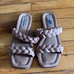 Steve Madden Tan Braided Slide Sandals